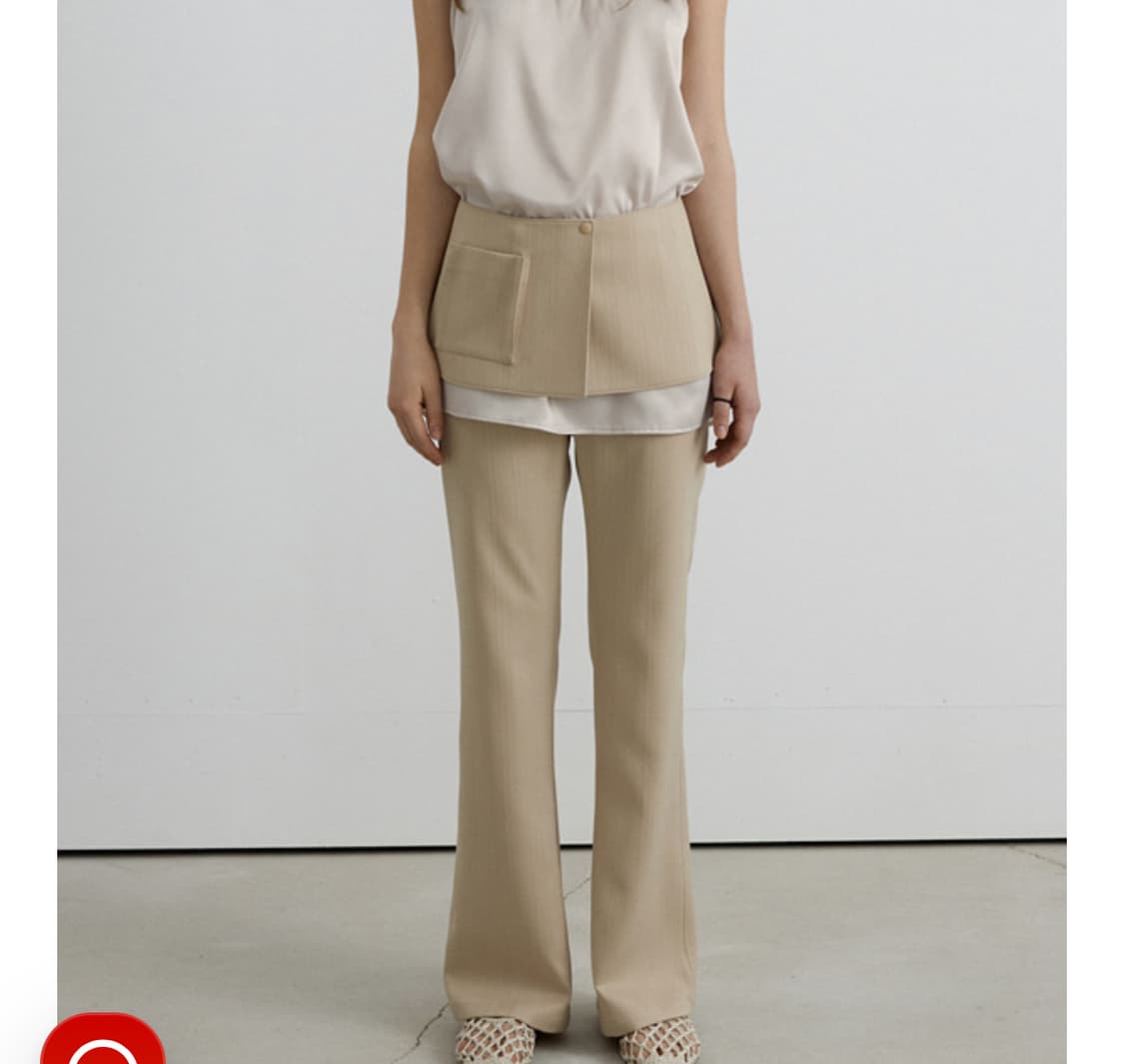 오버듀플레어 자카드 팬츠 + 스커트 베이지 상품이미지1