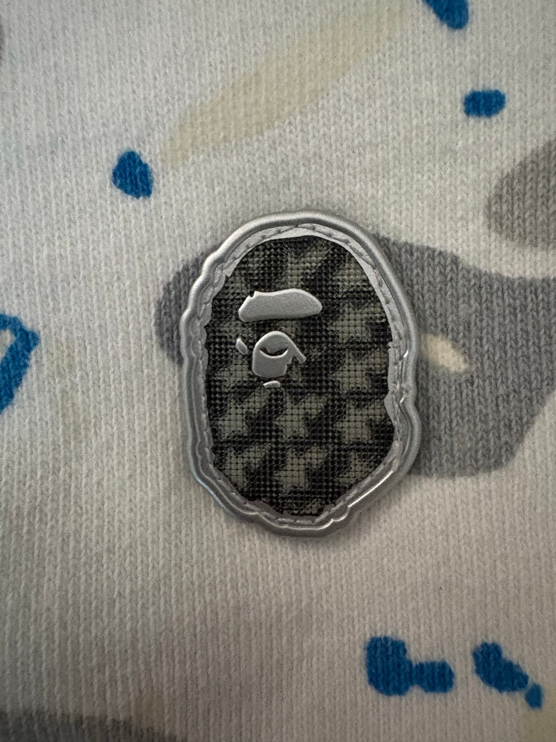 (렌티큘러 로고)(야광)베이프 릴렉스드 스페이스 카모 크루넥 화이트 상품이미지2