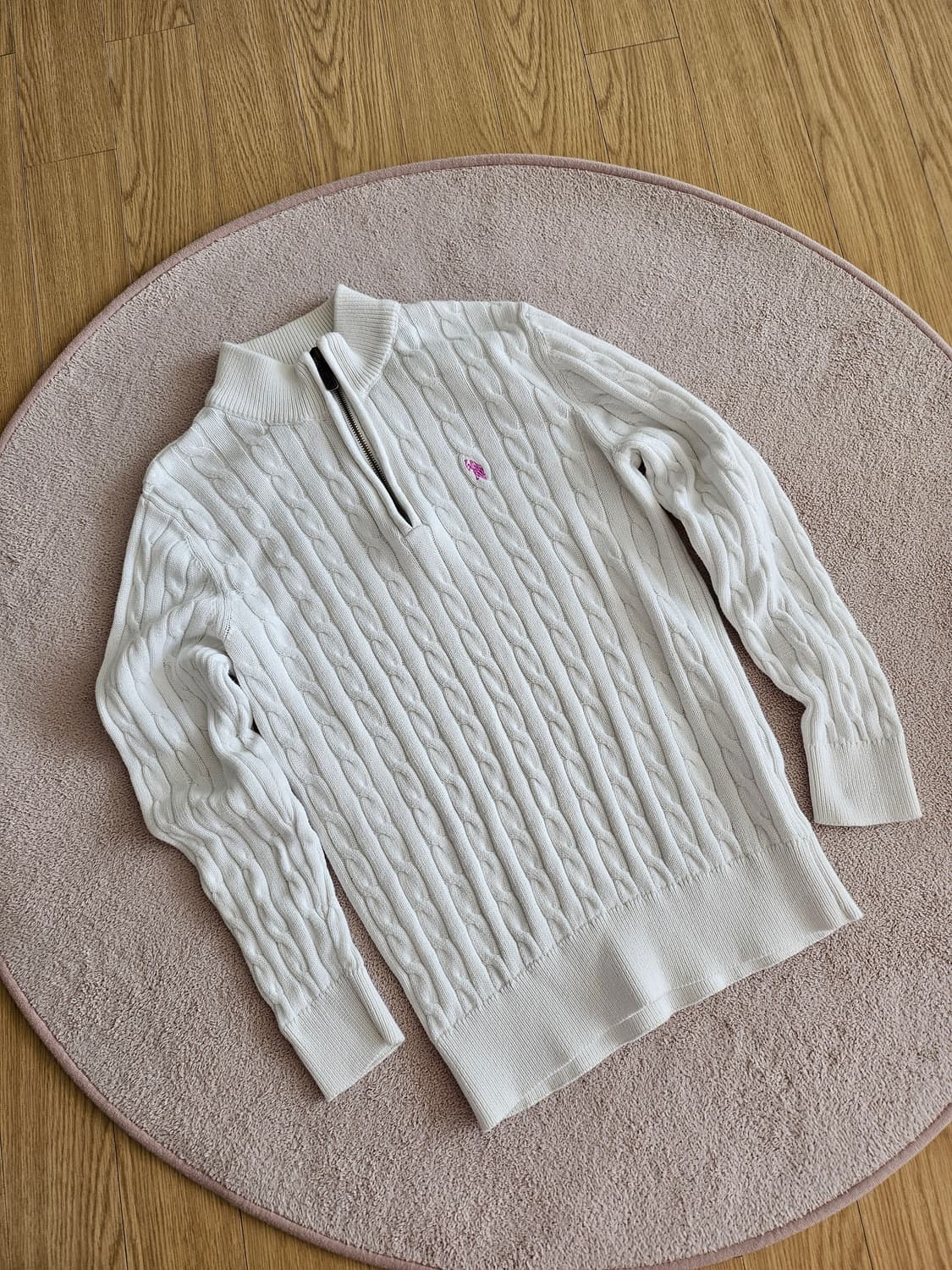 Us폴로 화이트 꽈베기니트 상품이미지1