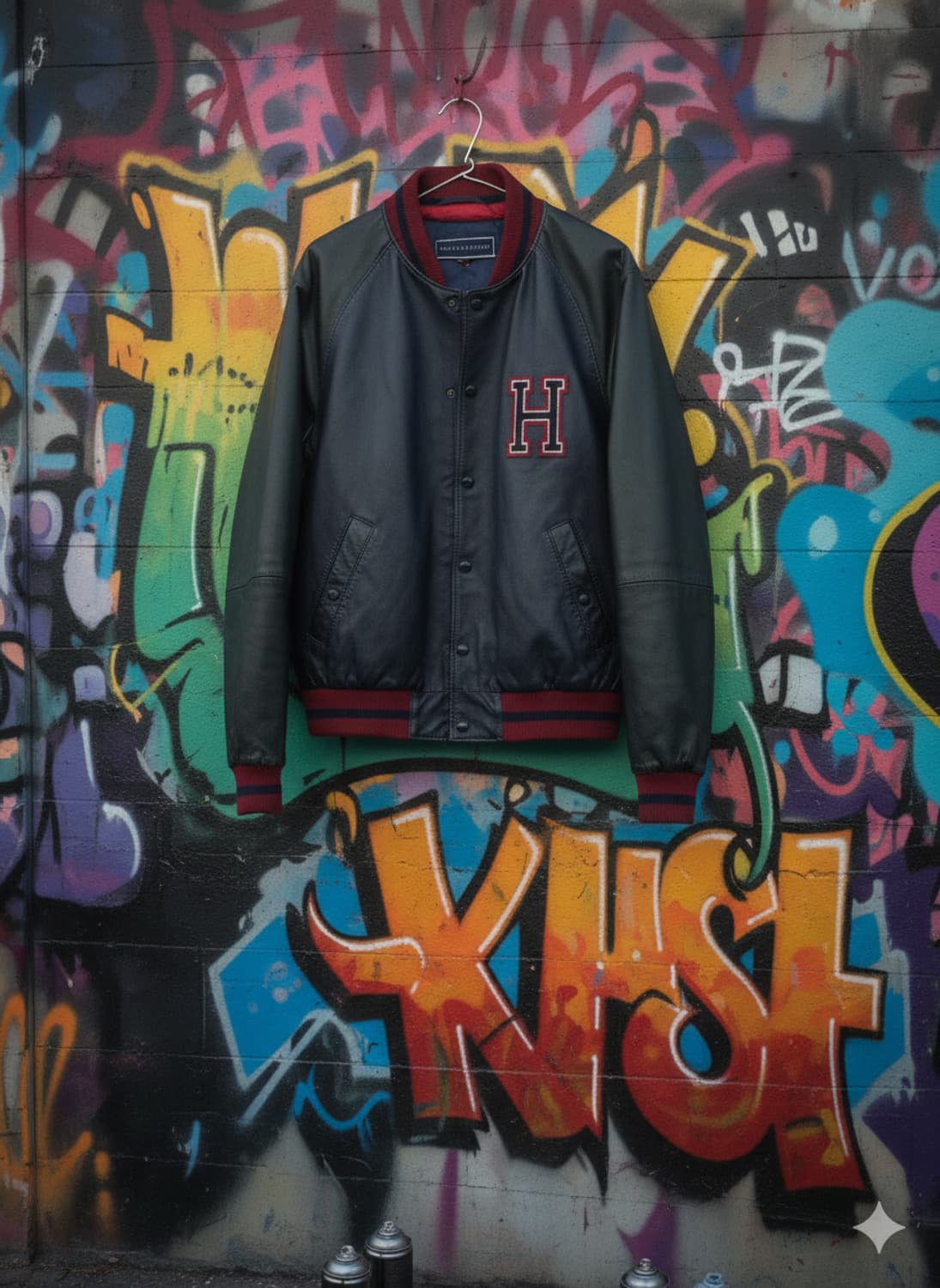 타미힐피거 프리미엄 바시티 레더 자켓 (소가죽 100%) 상품이미지1