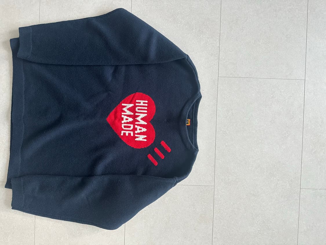 휴먼메이드 하트 니트 네이비 XL 상품이미지2