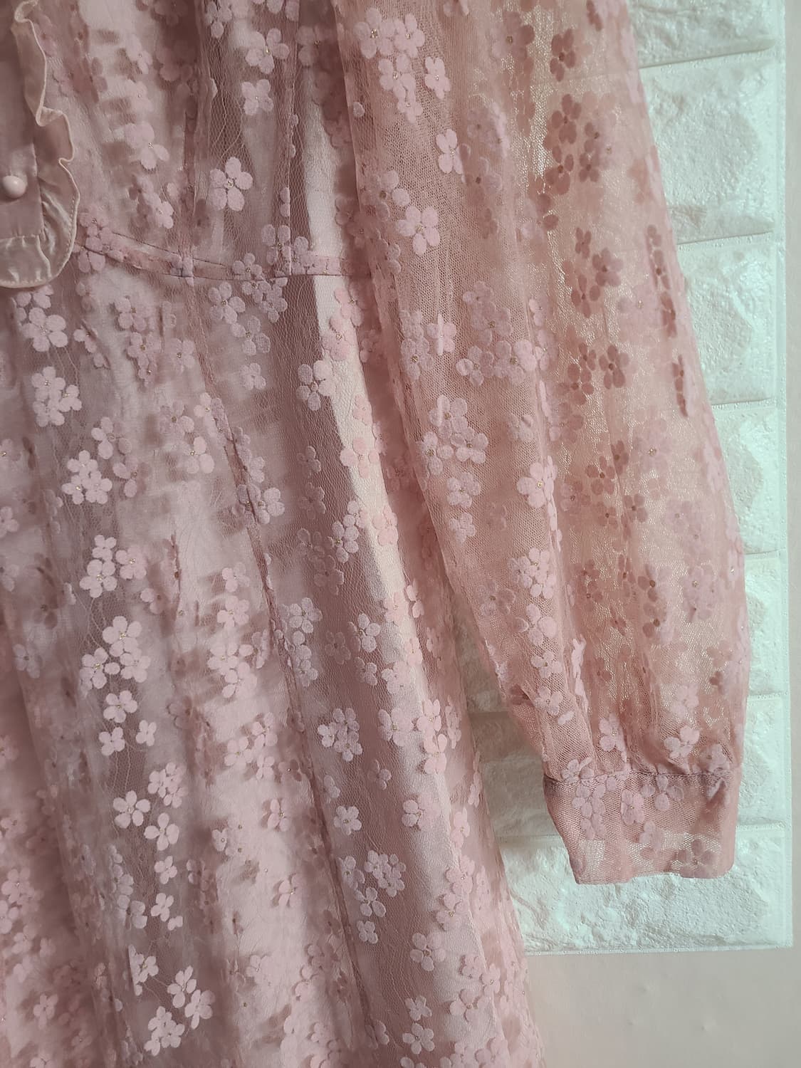 잇미샤 핑크 레이스 롱 원피스(55) 상품이미지3