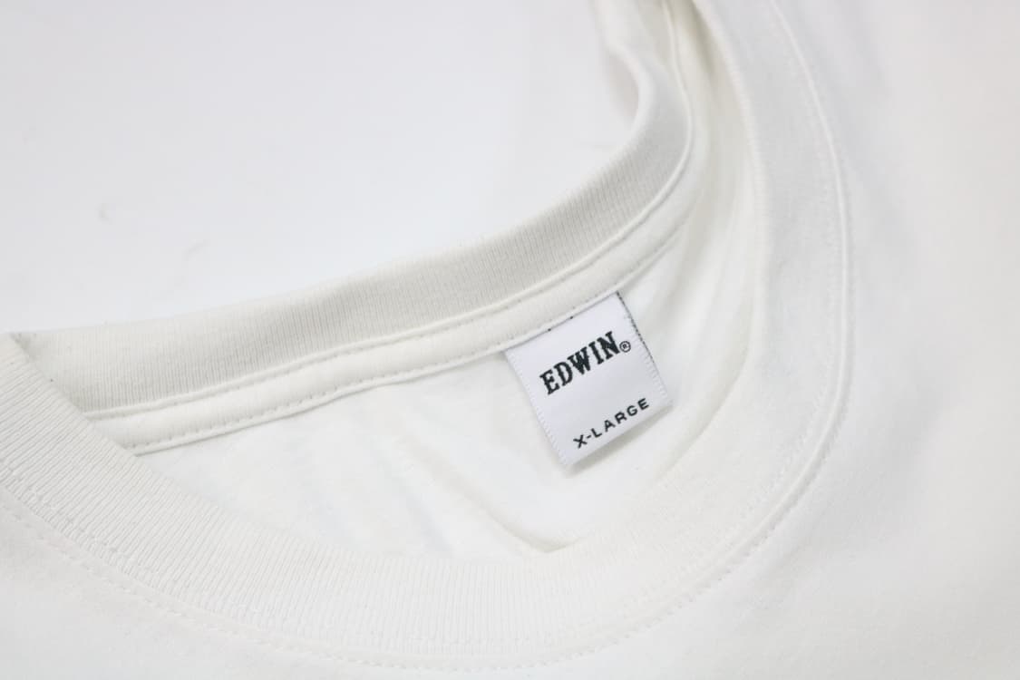 에드윈 EDWIN 빈티지 레드 박스 로고 화이트 반팔 티셔츠 (XL) 상품이미지6
