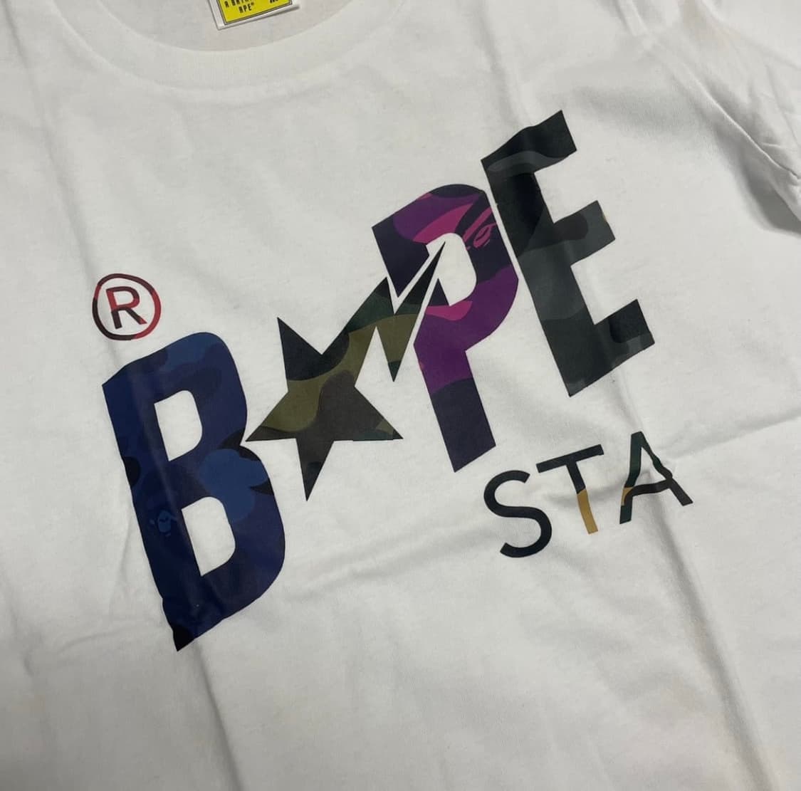정품 베이프 스타 로고 멀티 컬러 반팔 티셔츠 새상품 상품이미지3