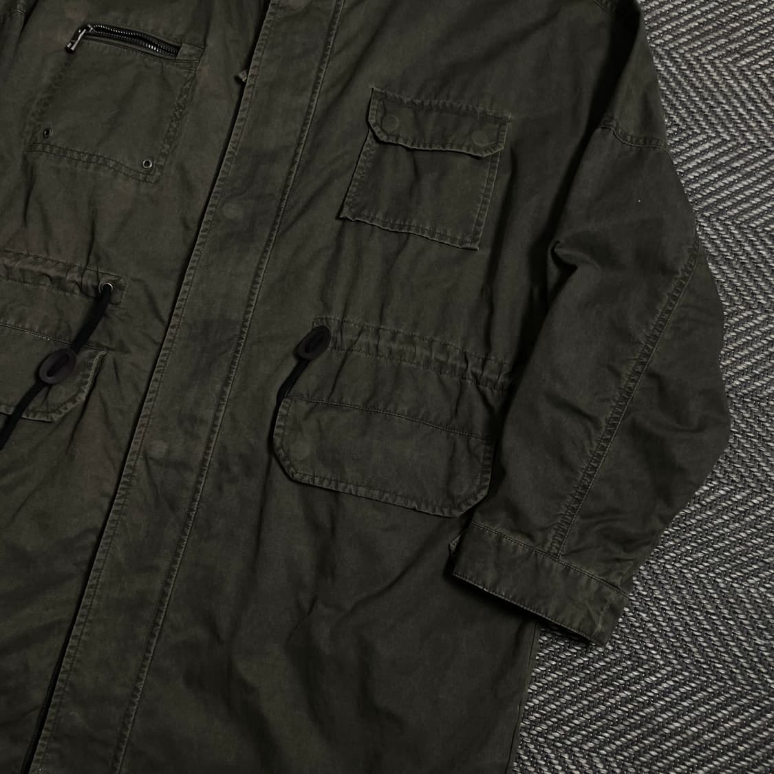 버커루 나일론 멀티 포켓 후드 롱 야상 자켓 y 4354 상품이미지5