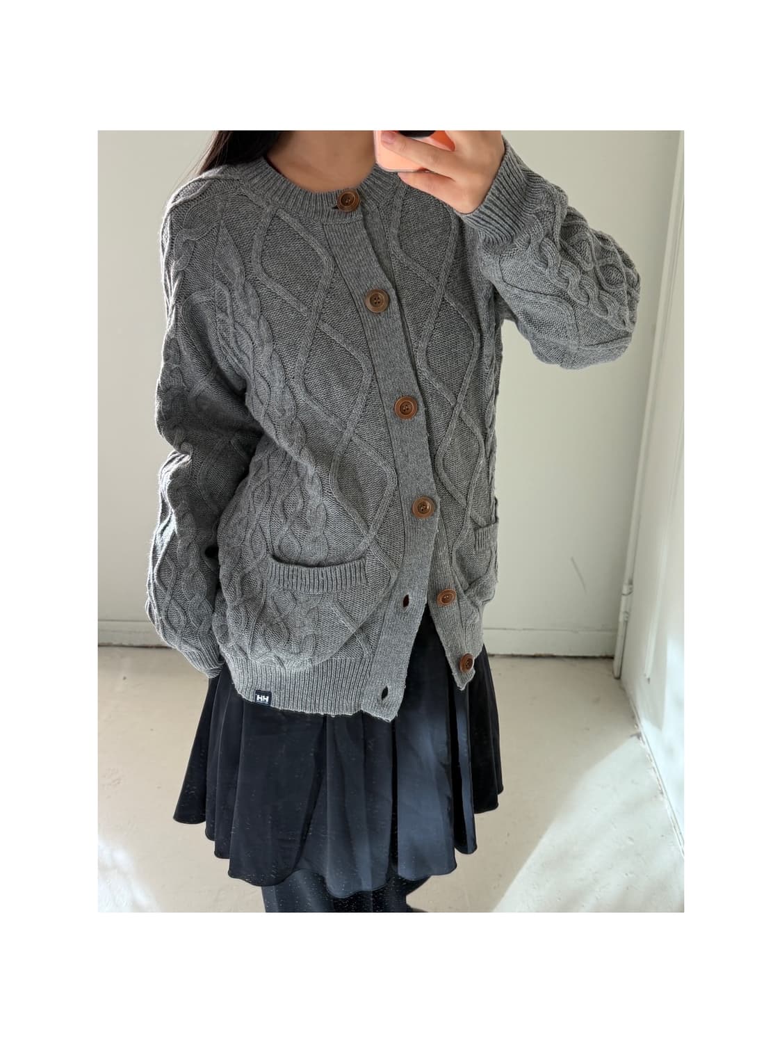 일본빈티지 Helly Hansen 그레이 니트 가디건 상품이미지1