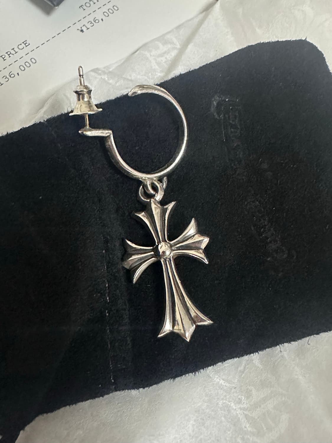 크롬하츠 타이니 ch 크로스 후프 이어링 귀걸이 피어스 상품이미지3