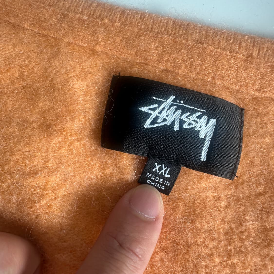 Stussy 스투시 쉐기모헤어 코랄 오렌지 사모울 가디건 상품이미지4