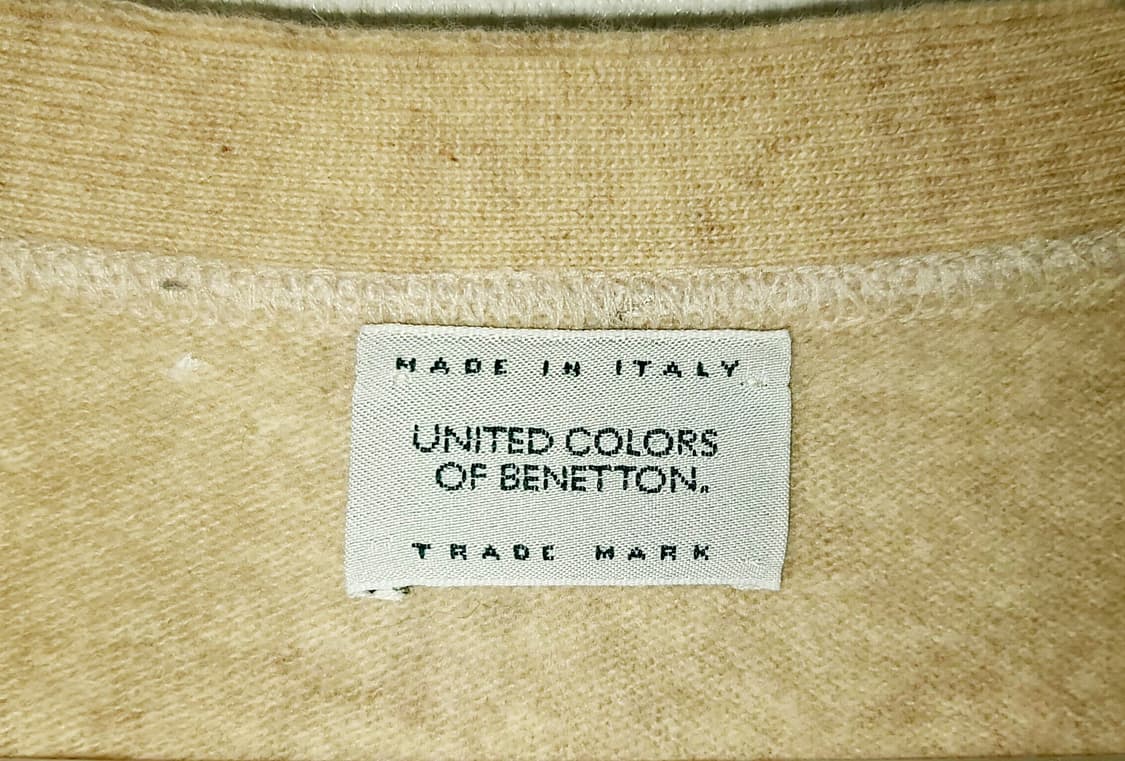 베네통 아가일 울니트 가디건 M(95) 상품이미지5