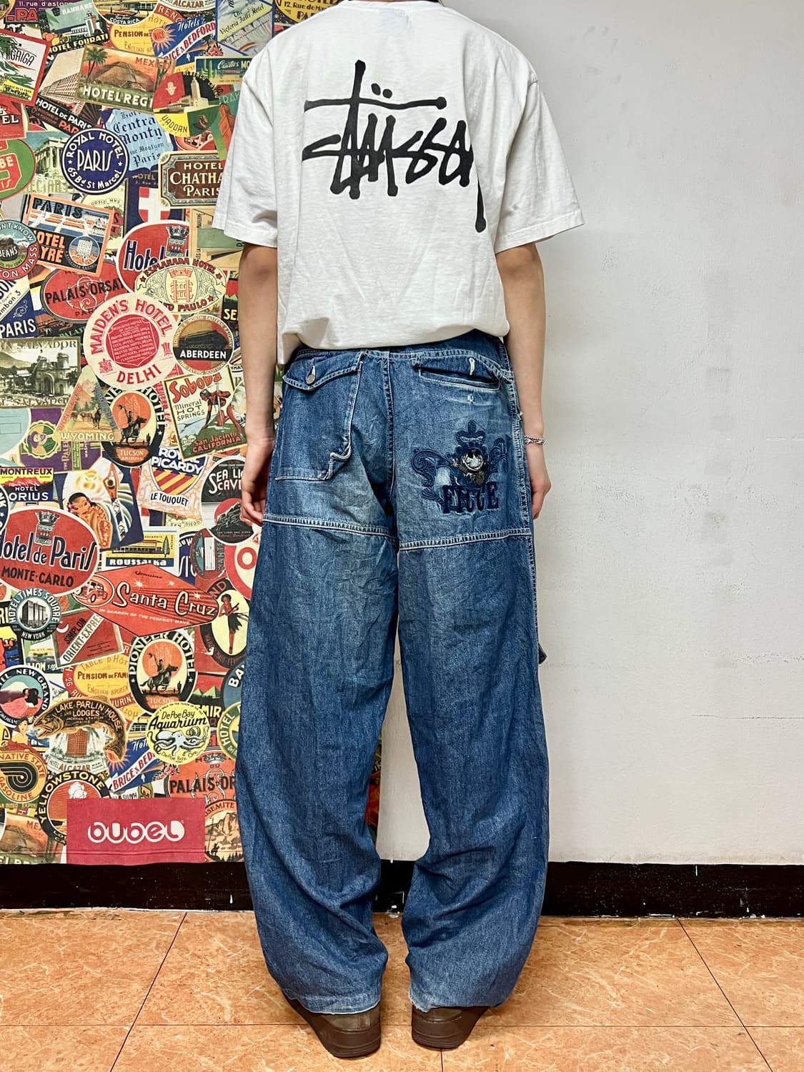 90s 요시유키 코니시 Ficce 올드스쿨 자수 대님팬츠 청바지 32 상품이미지1