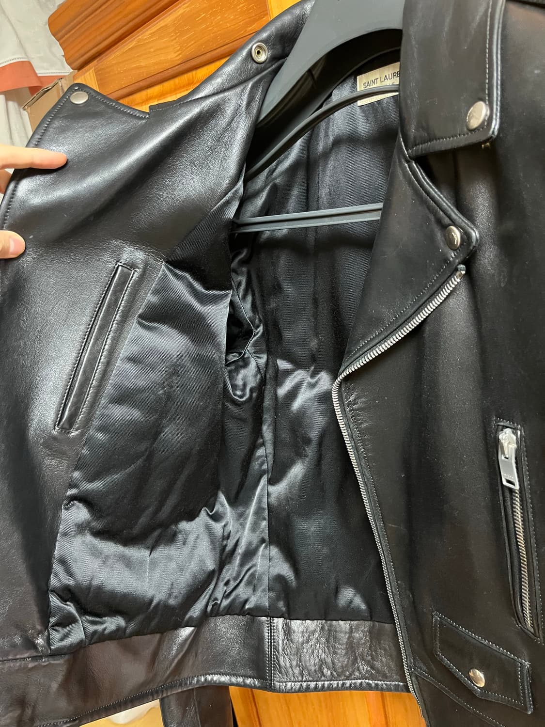 생로랑 13fw L01 에디시즌 램스킨 라이더 자켓 상품이미지7