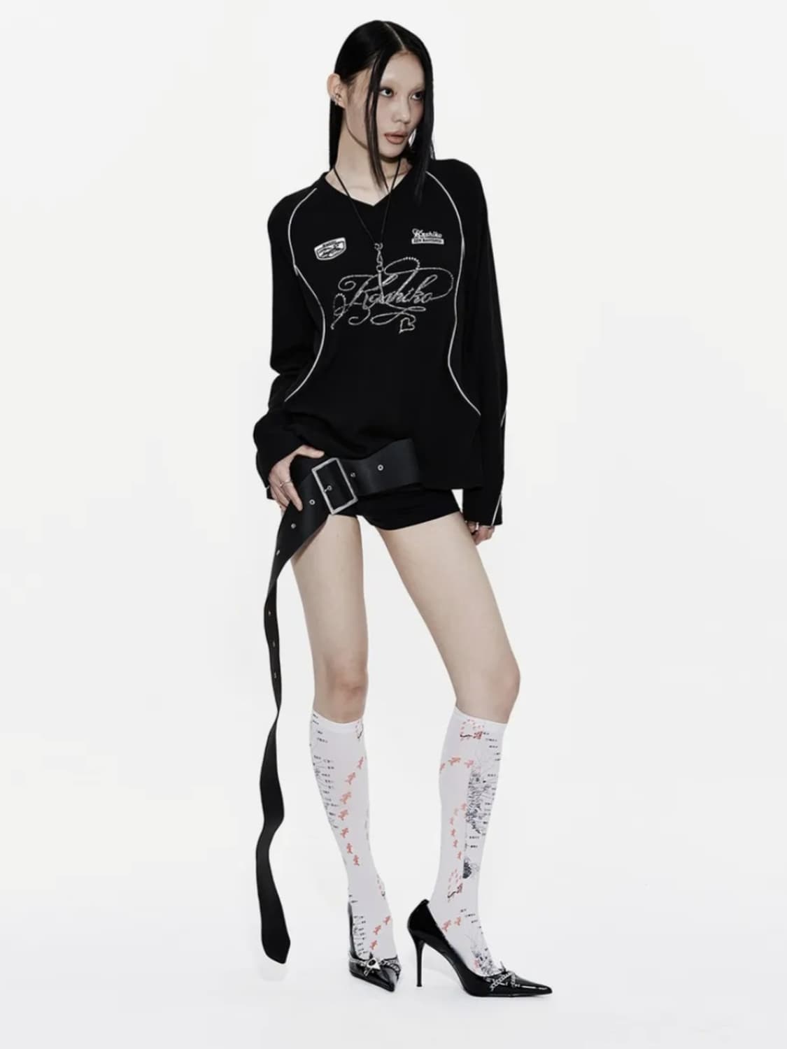 Kashiko 카시코 와플 럭비 티 (블랙) 상품이미지3