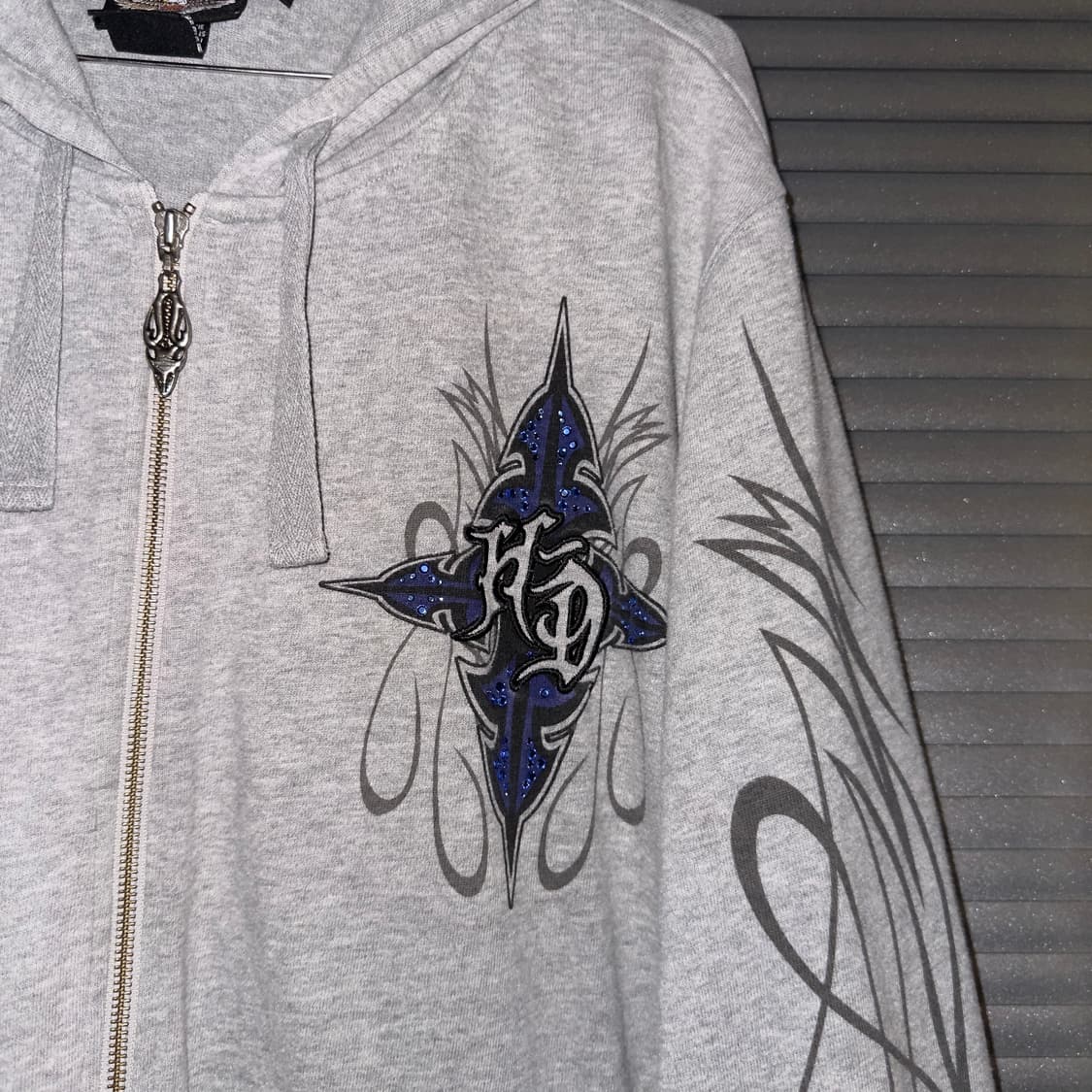 2009 할리데이비슨 블루 블링 & 플레임 후드 집업 상품이미지3