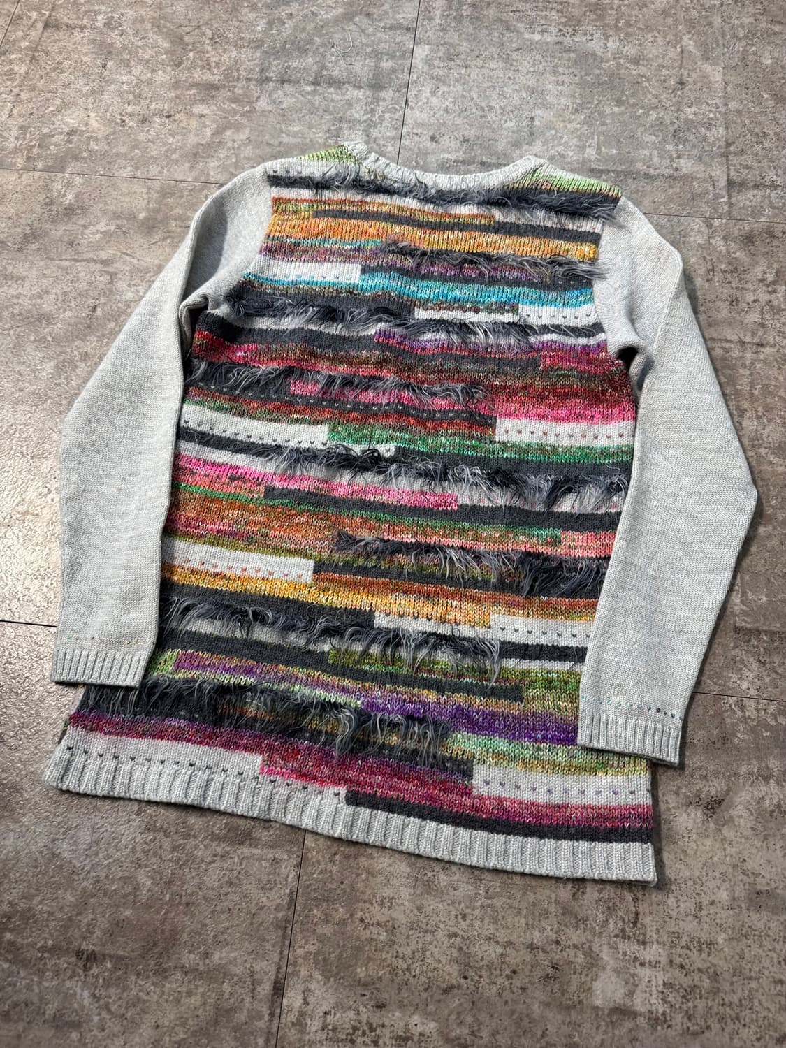 멀티 컬러 울 니트 스티치 데님 스커트 2pcs SET 상품이미지5