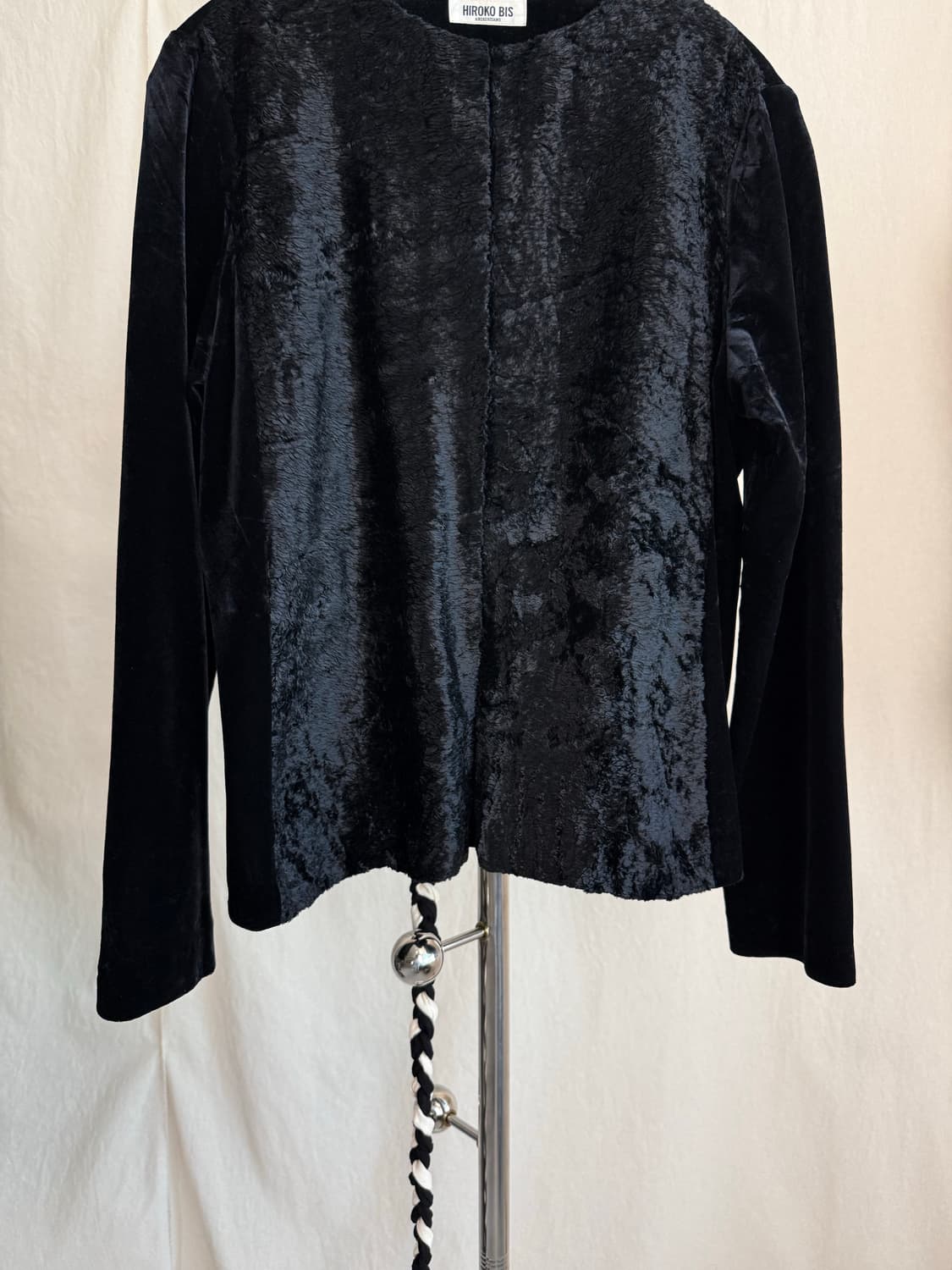 Hiroko Bis 벨벳 퍼 텍스처드 가디건 상품이미지6