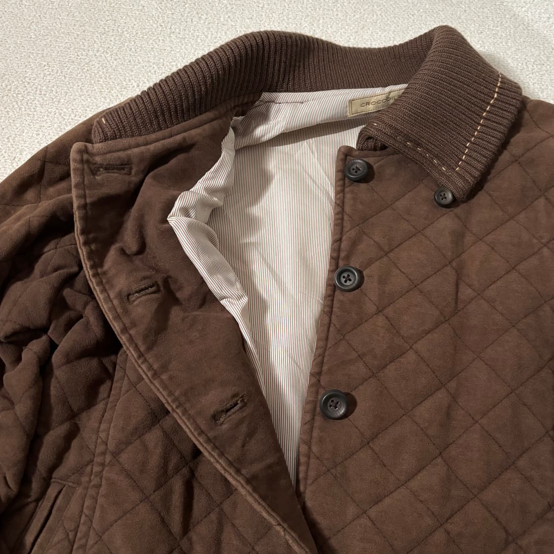 일본빈티지 크로커다일 브라운 누빔 자켓 상품이미지4