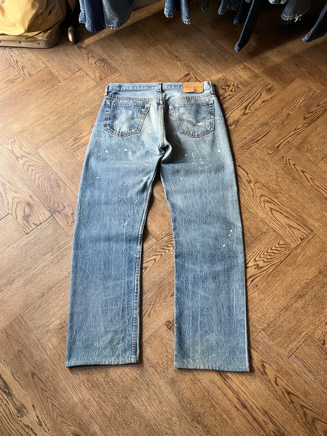 [33]80's 리바이스 USA 2501-0117 빈티지 페인팅 데님팬츠 상품이미지9