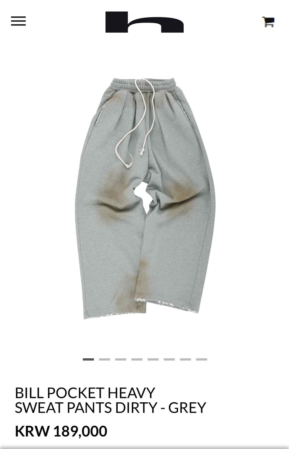 홈리스 BILL POCKET HEAVY SWEAT PANTS DIRTY 상품이미지1