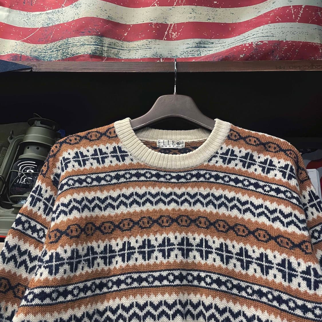 엘레 옴므 파리 크루넥 멀티 패턴 니트 스웨터 N501 상품이미지3