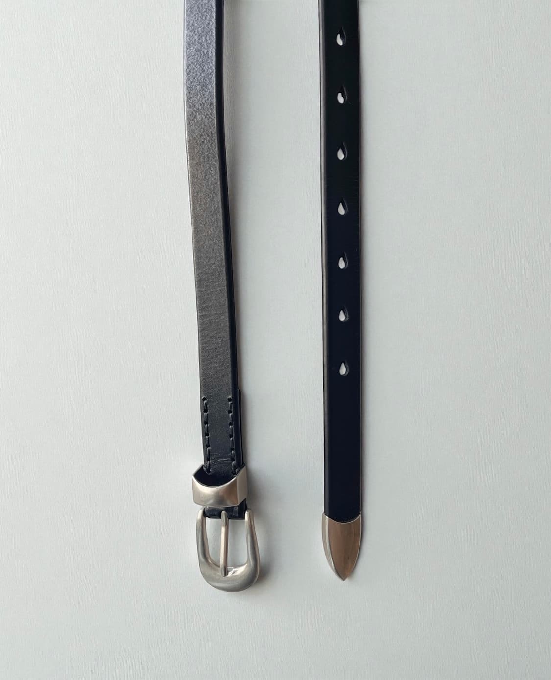 2cm 소가죽 빈티지 실버팁 벨트 (2color) 상품이미지3