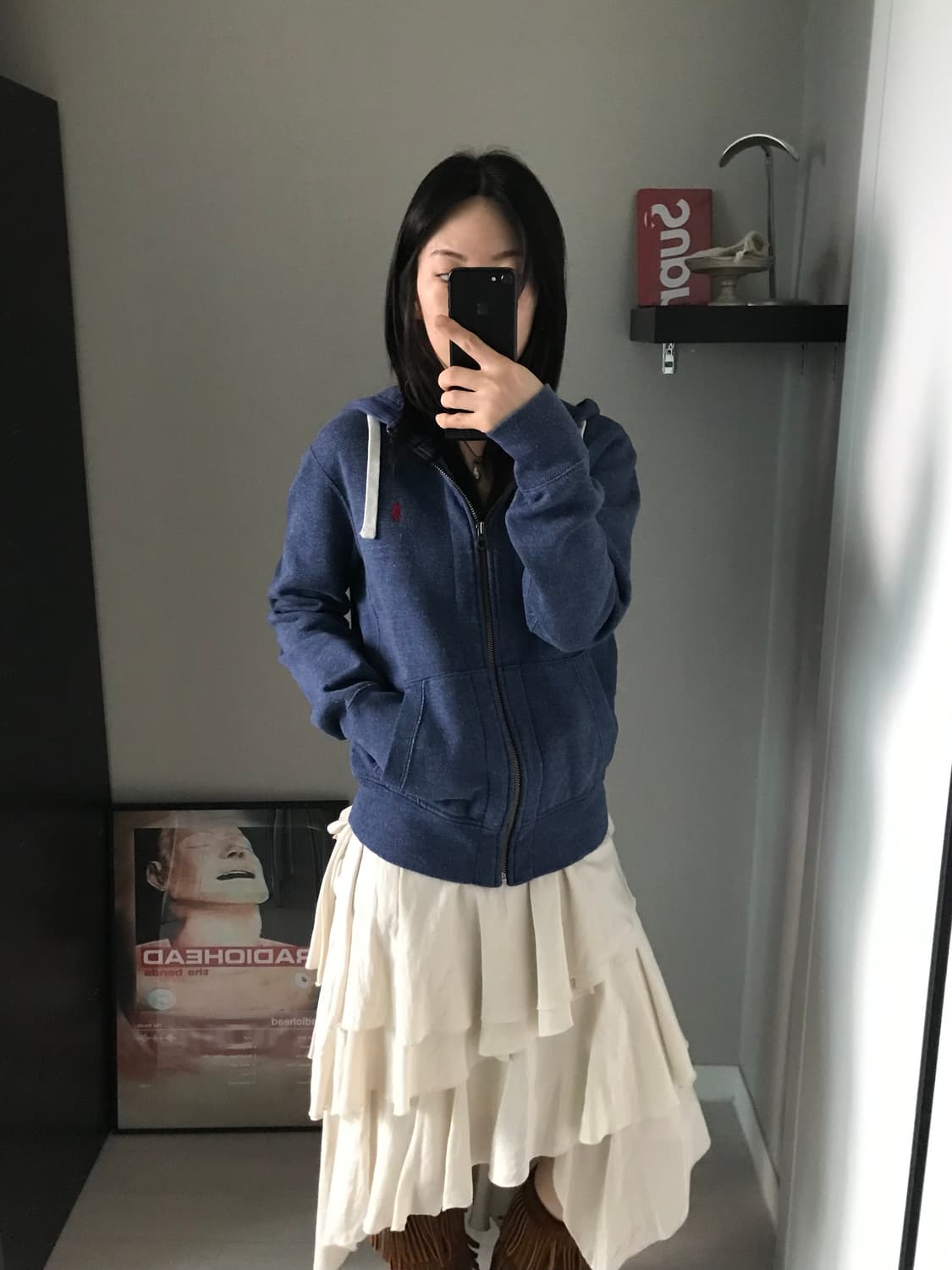 폴로 랄프로렌 포니로고 써멀 블루 후드집업 상품이미지4