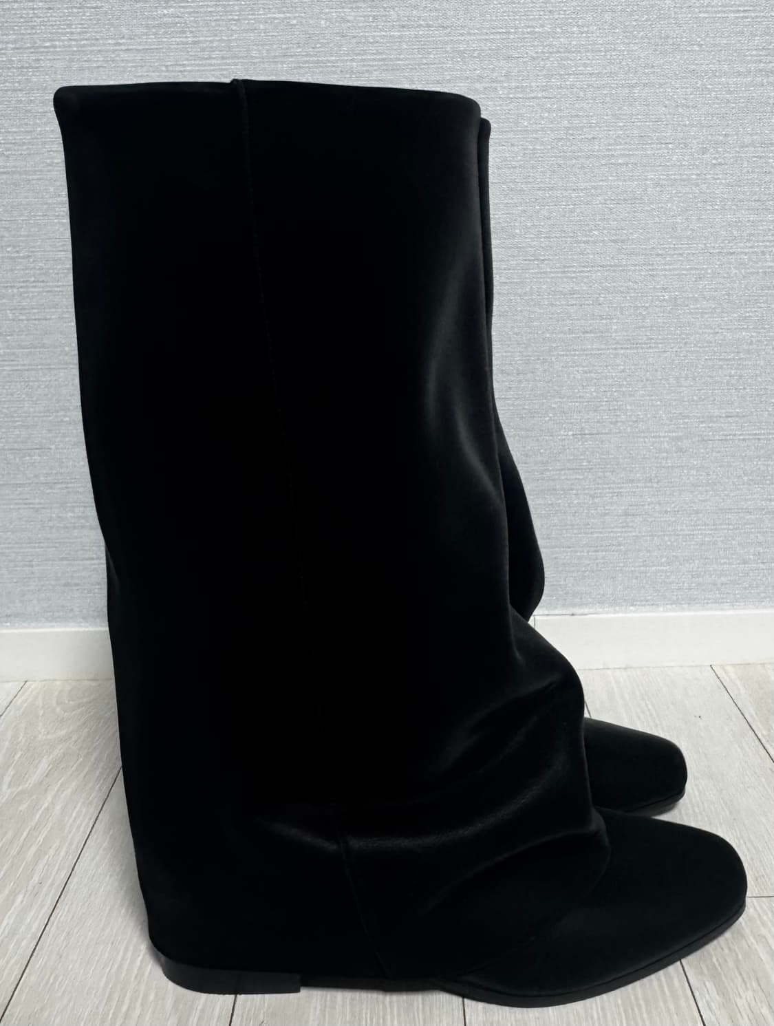 Wrinkle Leather Boots (Black) 상품이미지5