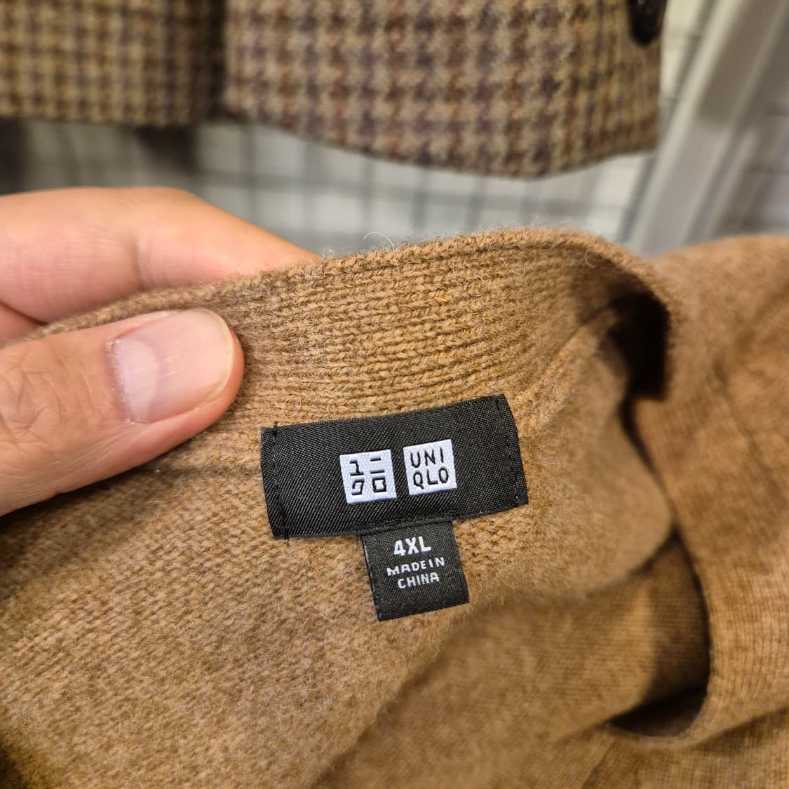 실사이즈-2XL(착샷잇음) 브라운 울 니트가디건  상품이미지4