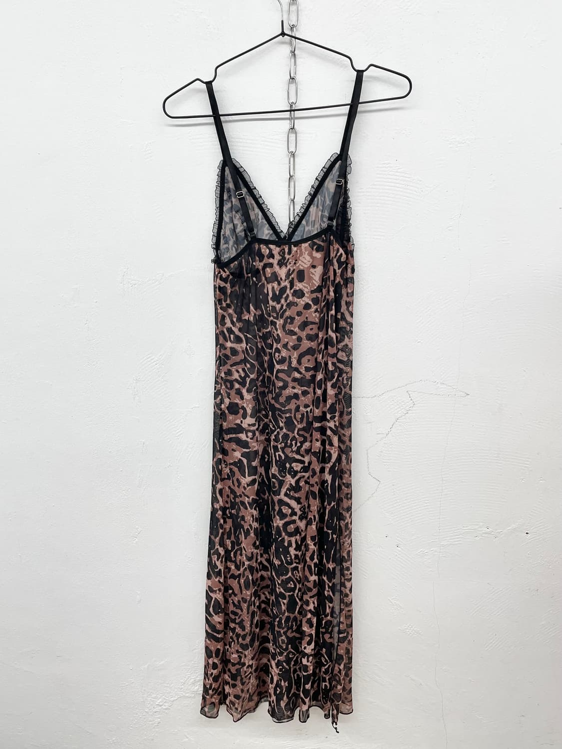 갸루 레오파드 프릴 롱 원피스 상품이미지6