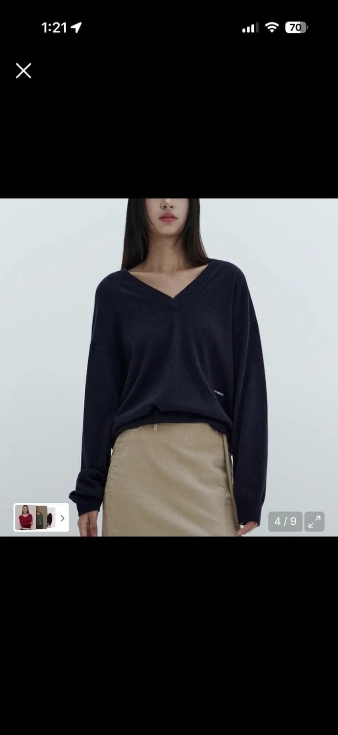 시티브리즈 캐시미어 니트 네이비 상품이미지1