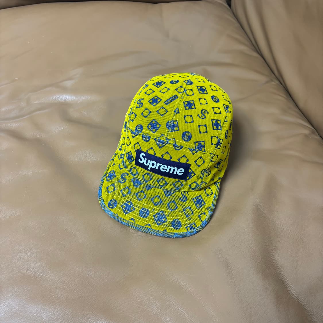 Supreme 슈프림 플록 머스타드 캠프캡 모자 (Mustard) 상품이미지1