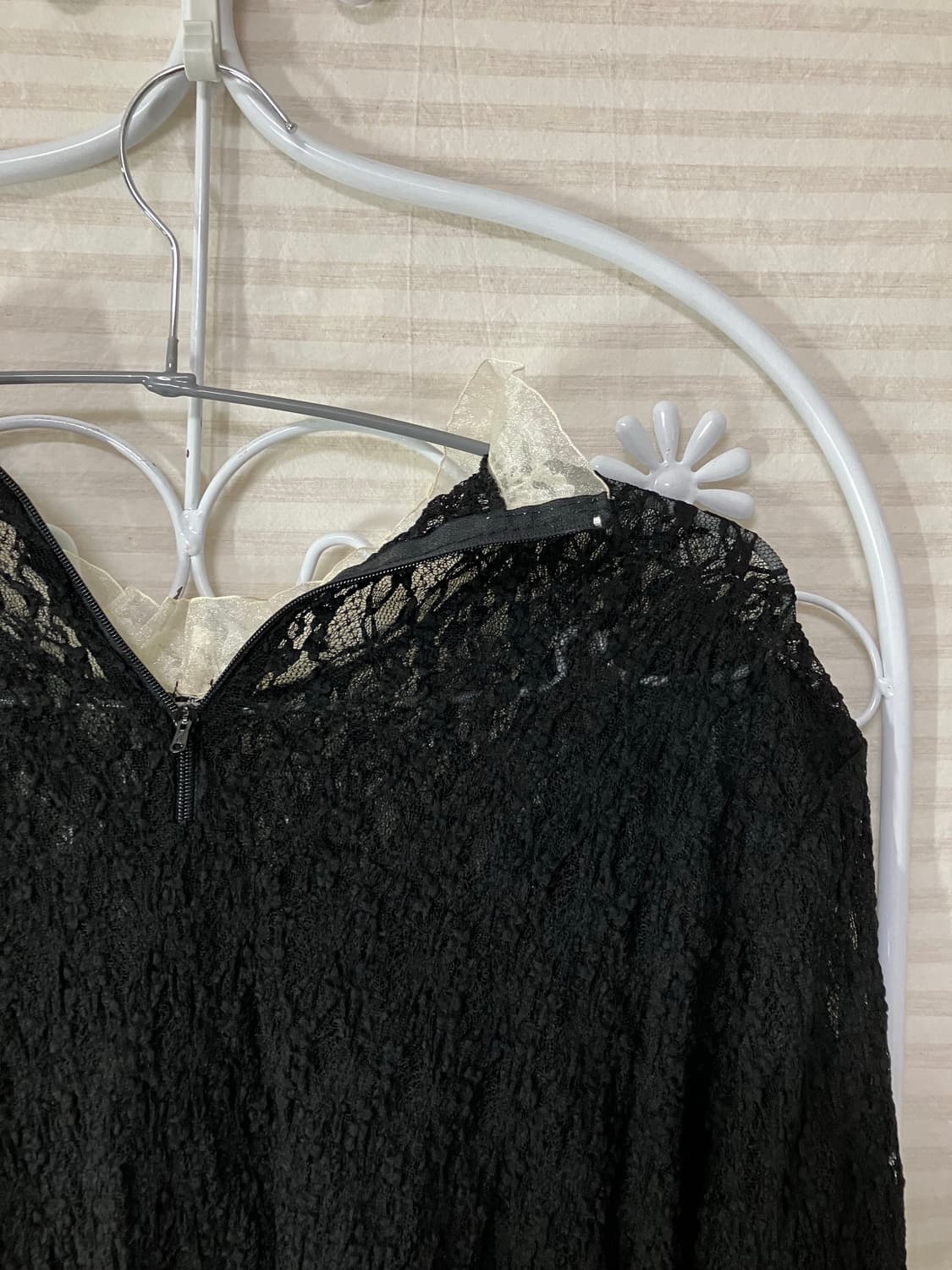 블랙 레이스 진주 블라우스608 상품이미지5