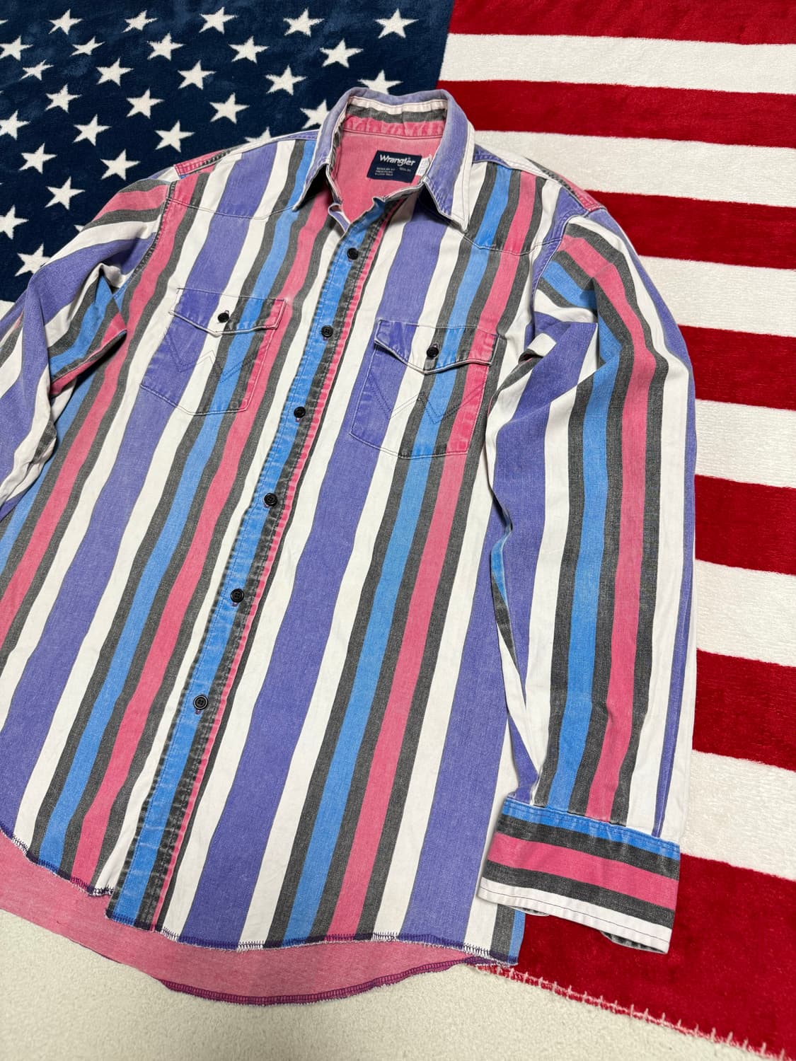90‘s 랭글러웨스턴셔츠  Wrangler 멀티스트라이프셔츠 빈티지 상품이미지3
