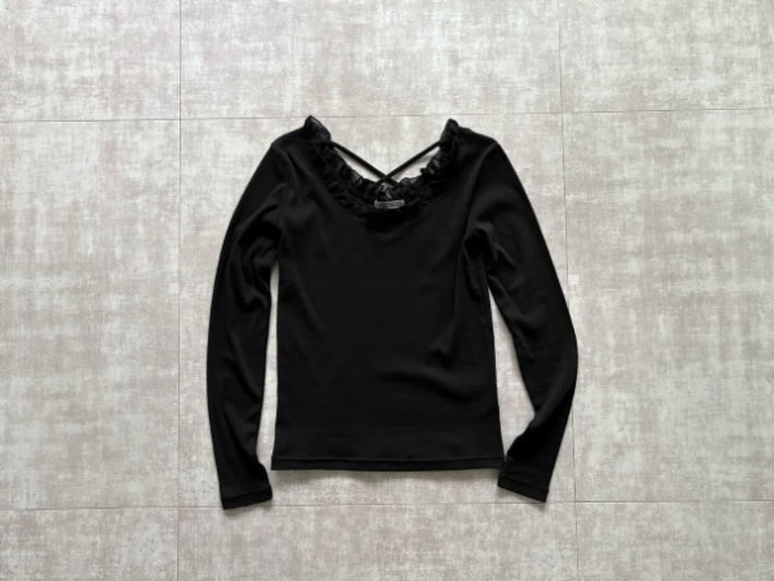 ruffle cross back top 상품이미지1