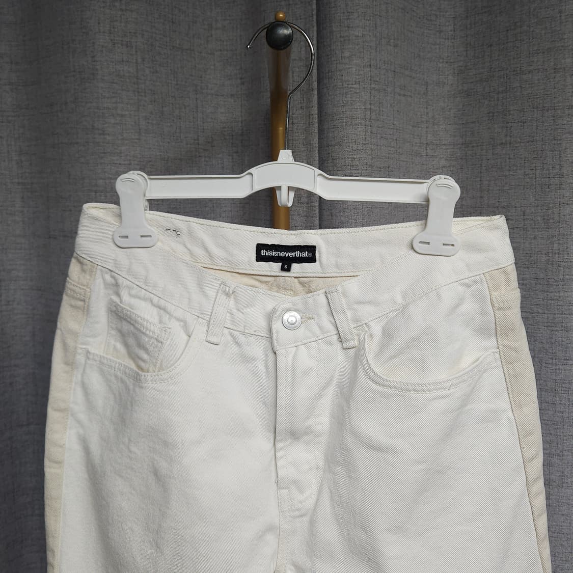 S ) 디스이즈네버댓 크림/베이지 데님 팬츠 상품이미지5