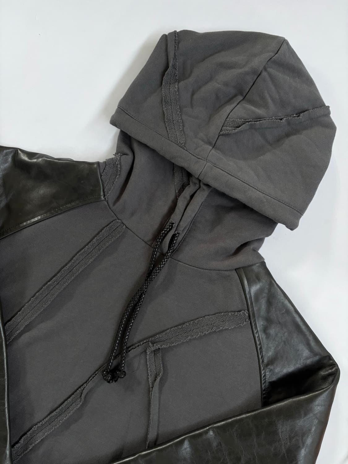 빈티지 리얼 레더 암 후드티 상품이미지1