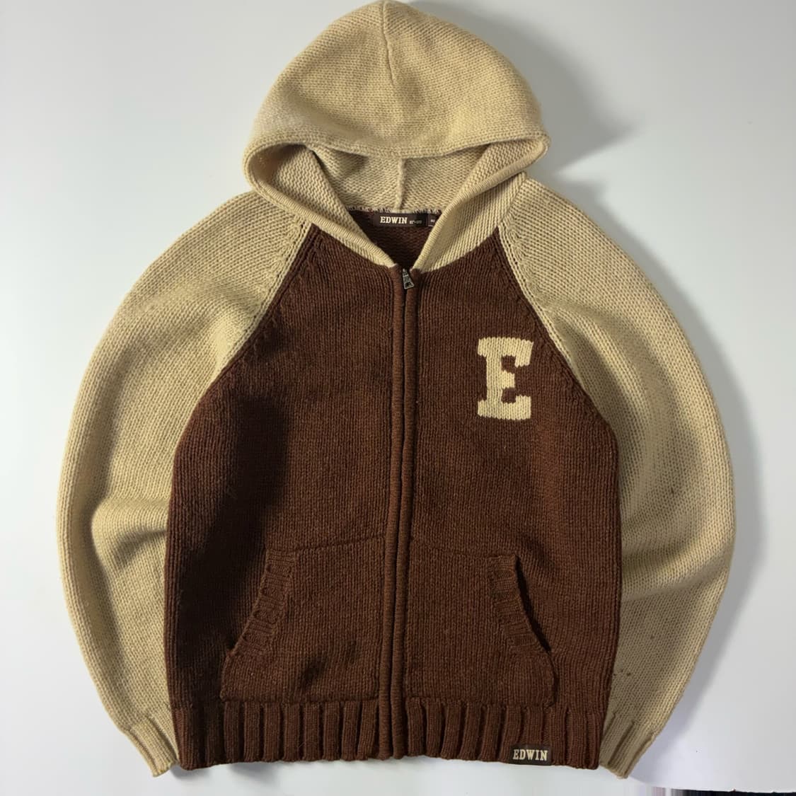 Edwin  에드윈 ‘89’ 레터 울 니트 후드집업  상품이미지1