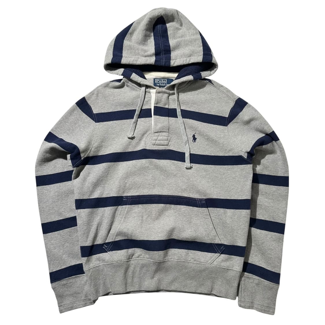 폴로 랄프로렌 스트라이프 럭비 하프버튼 후드 상품이미지1