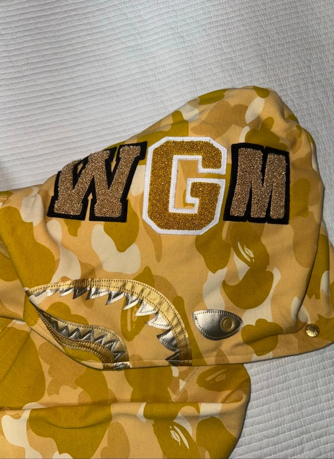 베이프 컬러 카모 더블샤크 후드 옐로우 L size 상품이미지2