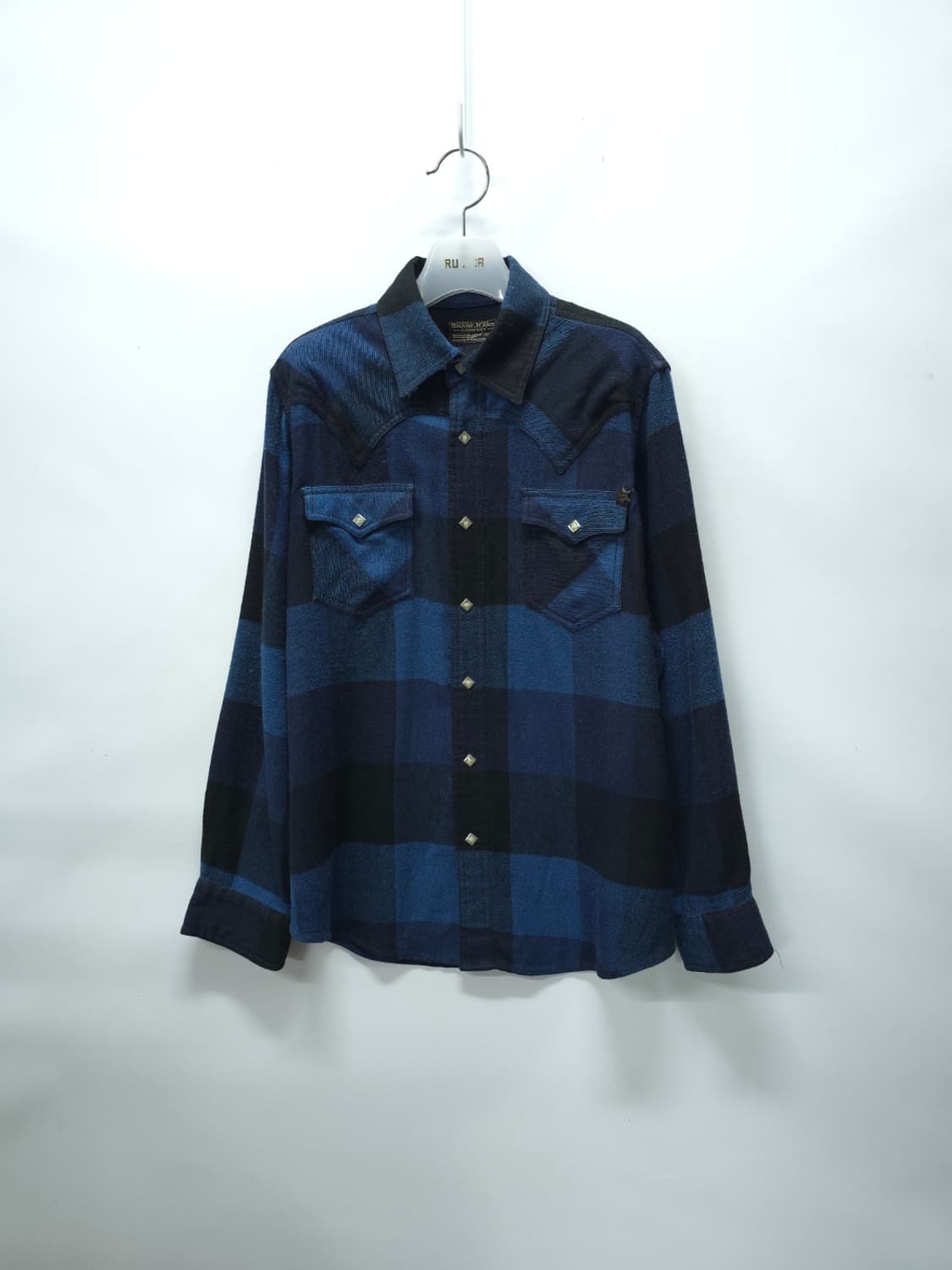 쉐인진 웨스턴 블루 버팔로 체크 플란넬셔츠(100) 상품이미지1