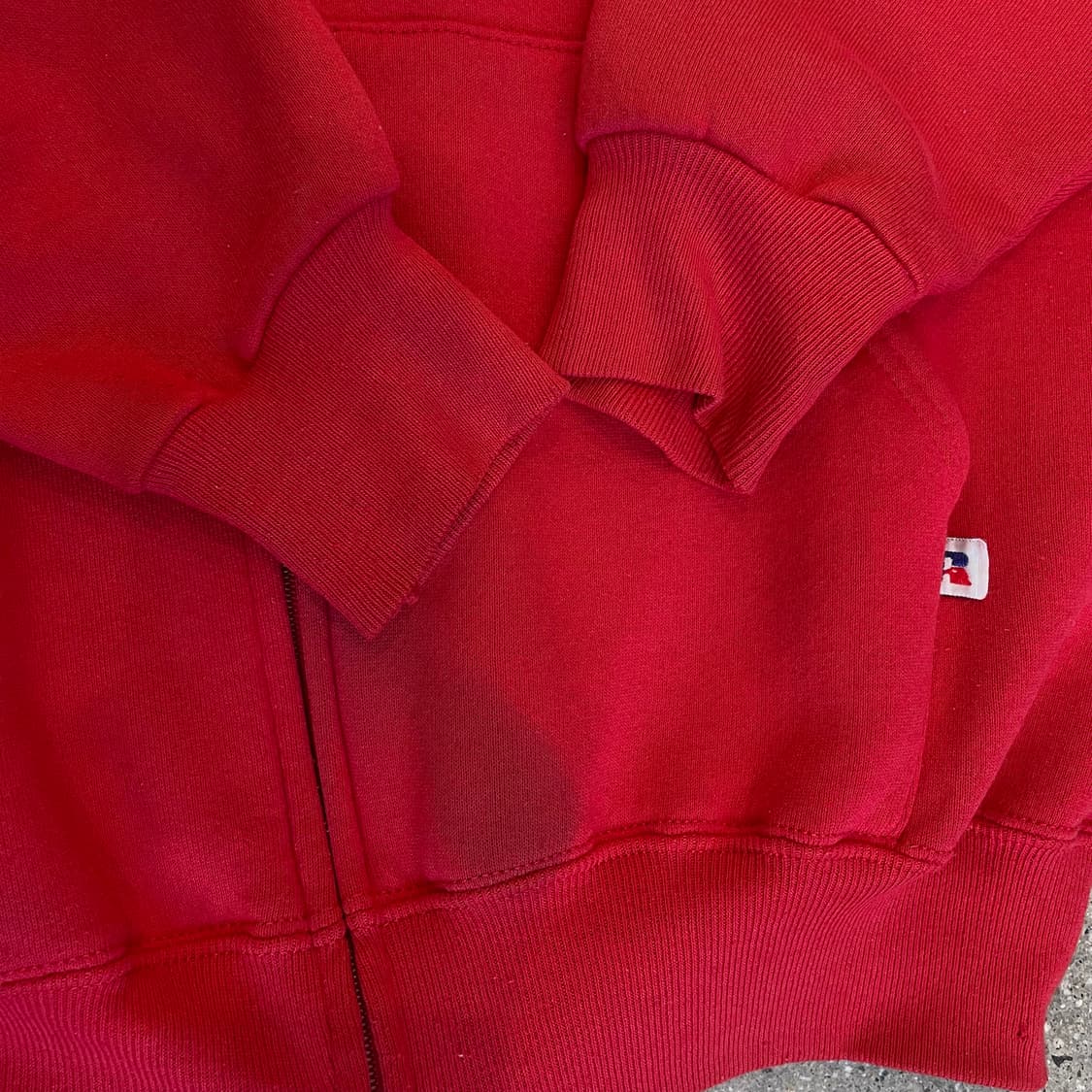 빈티지  러셀 애슬레틱 후드집업 레드 made in usa 상품이미지6