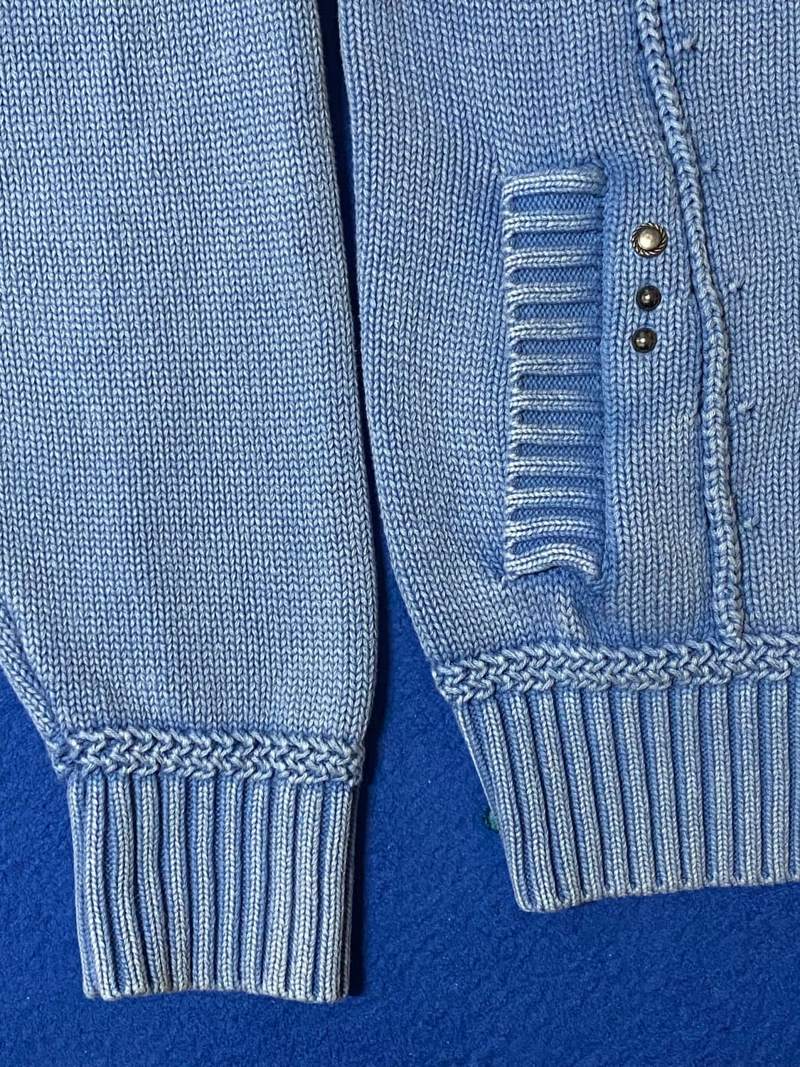 Gakihara 가키하라 워시드 트러커 블루 가디건 상품이미지6