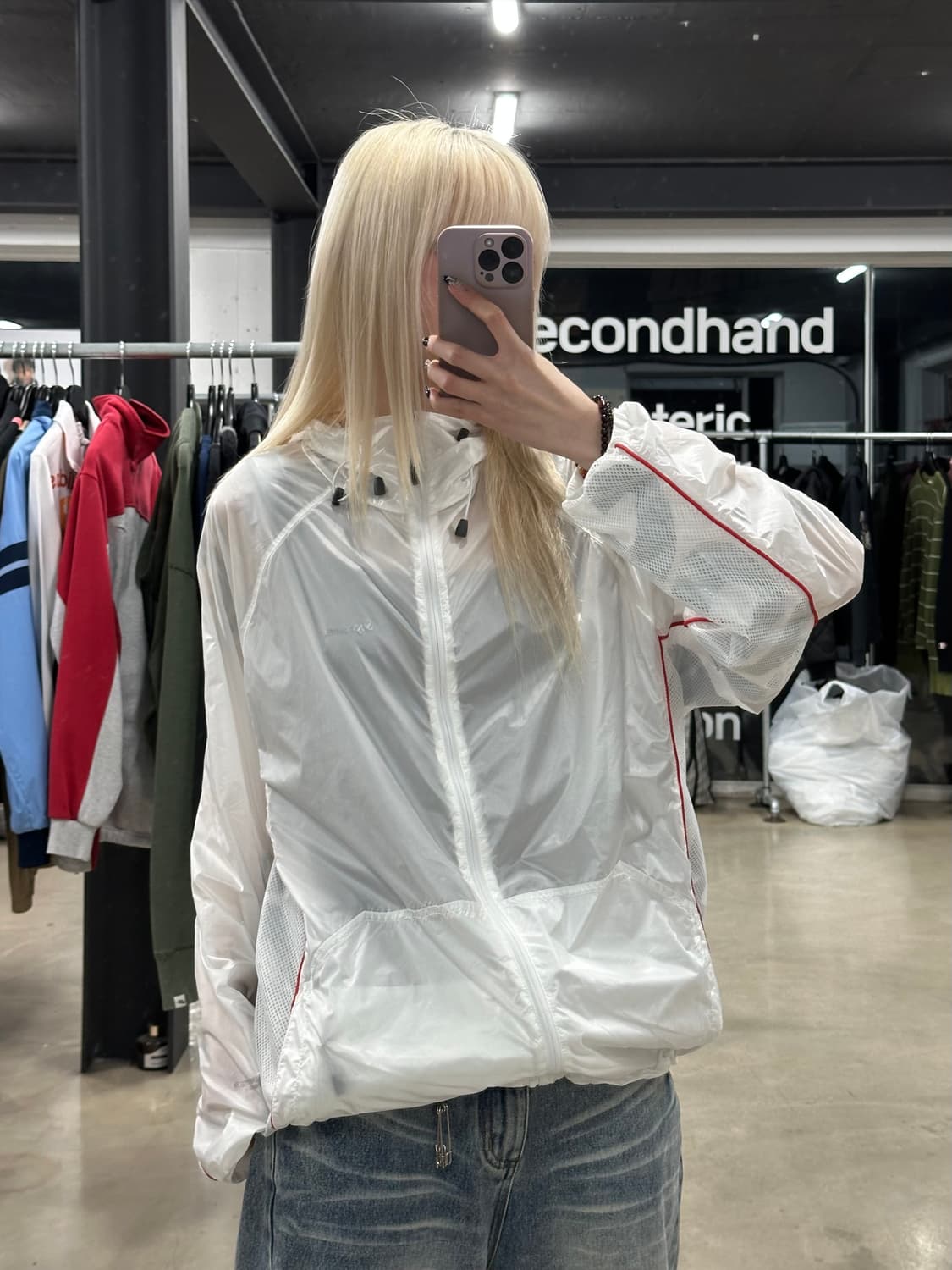 슈프림 립스탑 후드 윈드쉘 화이트 22SS 상품이미지2