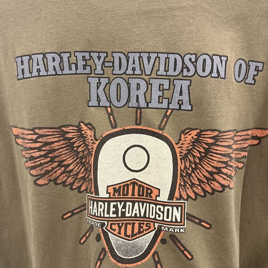할리데이비슨 모터사이클 레이싱 펑크 말차카키 반팔티 100 C12236 상품이미지7