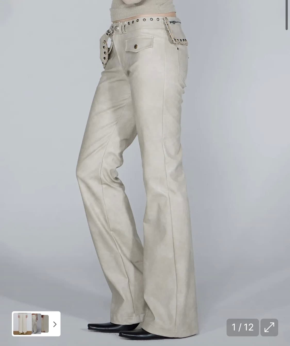 스컬프터 Western Fanny Pack Pants Ivory 상품이미지1