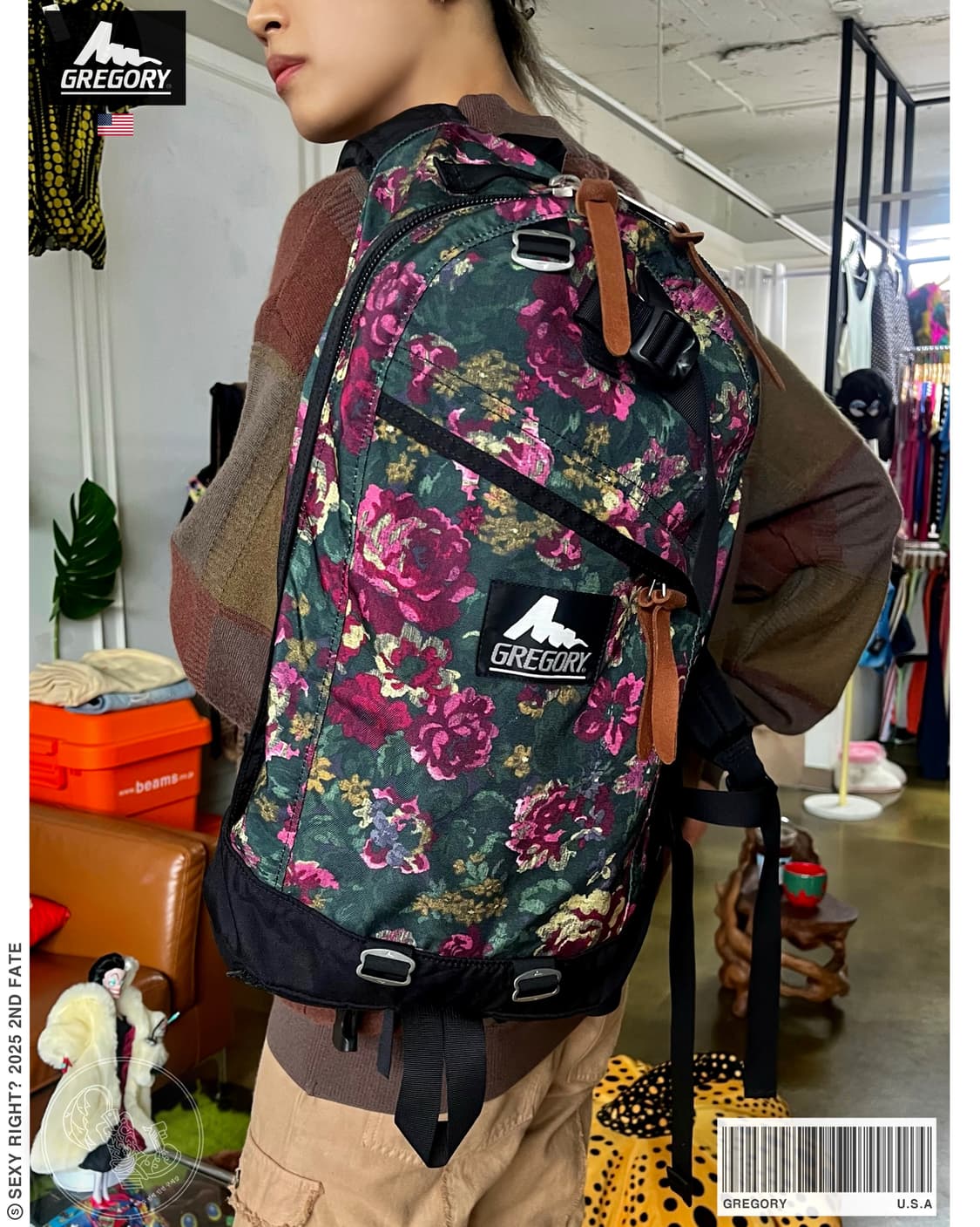 Old GREGORY Daypack 26L Floral Backpack 상품이미지1