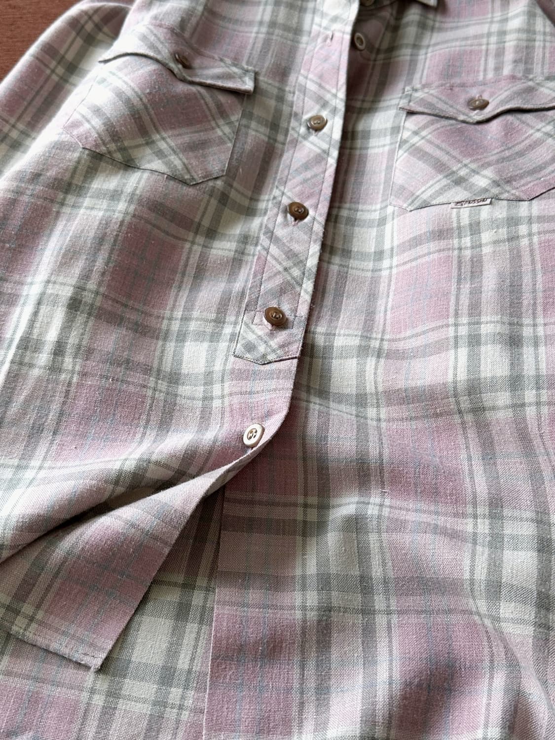 Linen blend design work shirt 상품이미지4