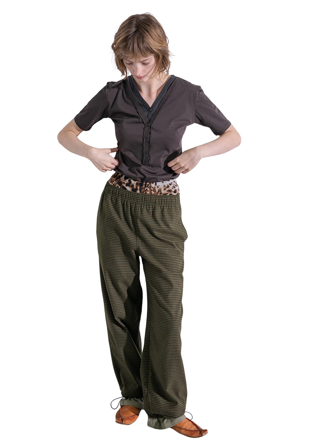 [M]퍼버즈 25fw Step 레이어드 팬츠/그린 상품이미지1