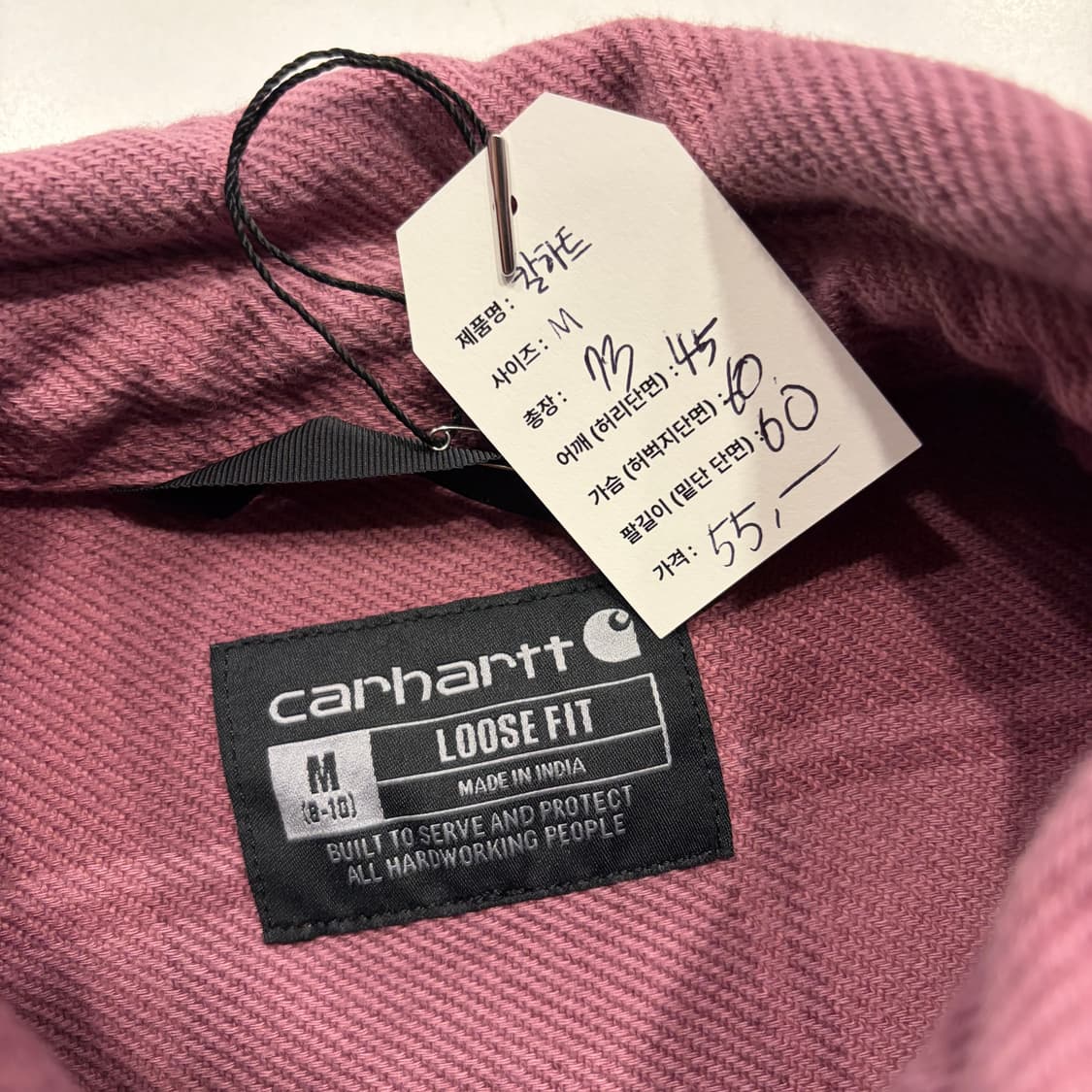 [M] 24s 칼하트 코튼 핑크 체크 셔츠 D394 상품이미지5