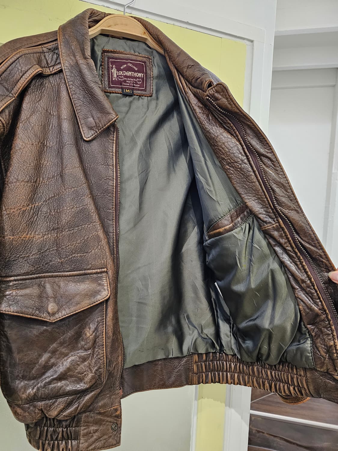 Lold Anthony 에이징 워싱 램스킨 자켓 상품이미지7