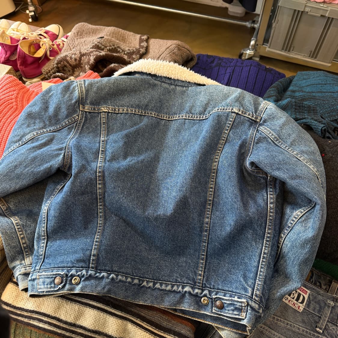 90S 리바이스 데님 셰르파 자켓 38 S M 상품이미지4